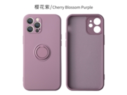 Capa Para Iphone 17 Air Sakura Roxa Em Silicone Líquido Com Suporte De Anel Anti-queda