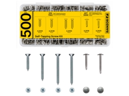 Ranzor 500 Pcs Parafusos Autoroscantes Aço Inox A2 – Cabeça Plana + Lentilha Ponta Broca – Din 7982 / Art 9998 – V2a 304 Inoxidável