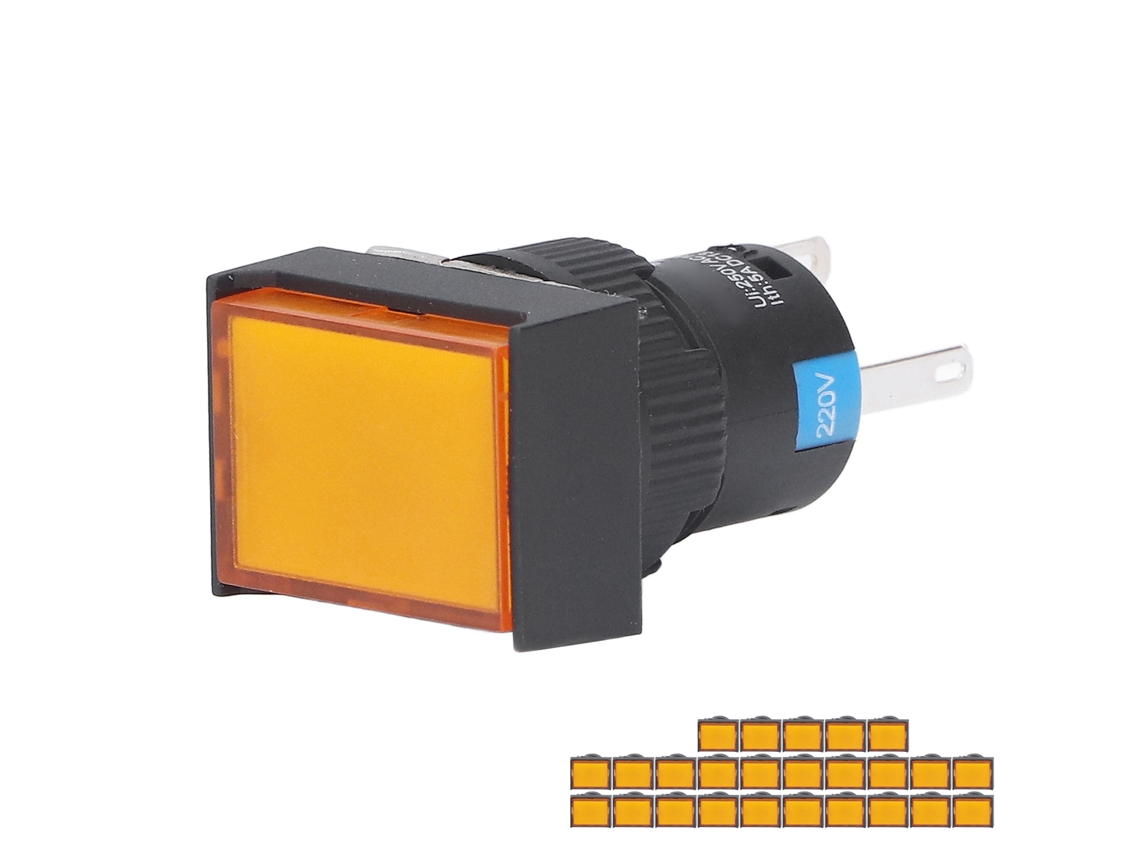 Botão De Pressão Retangular Iluminado Da Laxisc​reed, Auto-travante, Ideal Para Circuitos Elétricos