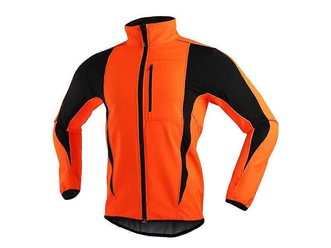 Chaqueta De Ciclismo Para Homens Quente Impermeável Invernal Antivento Com Manga Longa Tamanho S-3xl Laranja L