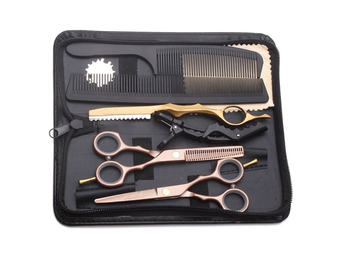 Conjunto De Tesouras De Cabelo De 5,5 Polegadas, Tesouras De Cabelo Douradas Brilvibera