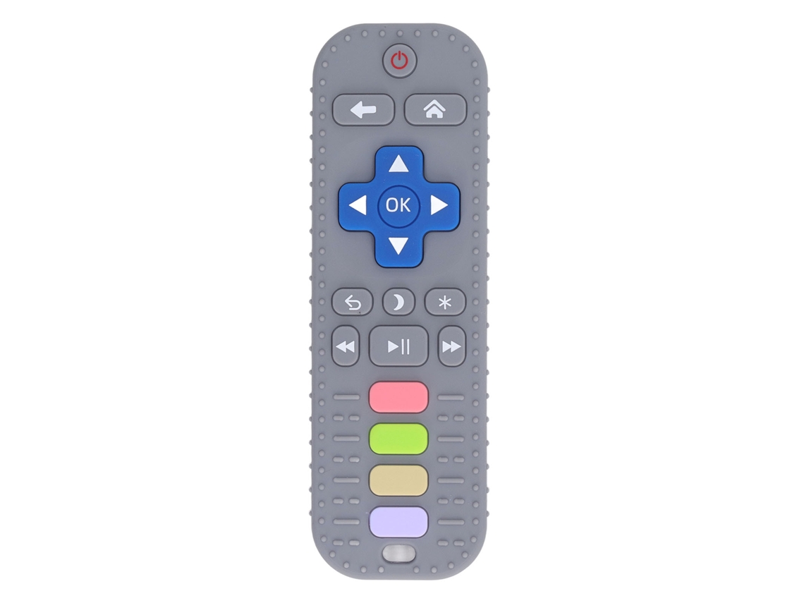 Brinquedo De Mastigação De Silicone Seguro E Macio Para Bebês Em Forma De Controle Remoto - Cinza