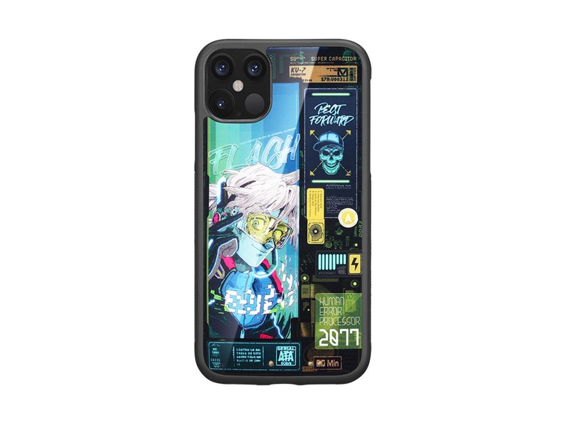 Capa de telefone com emissão de luz fria EOOCOO, com flash e ativação por voz
