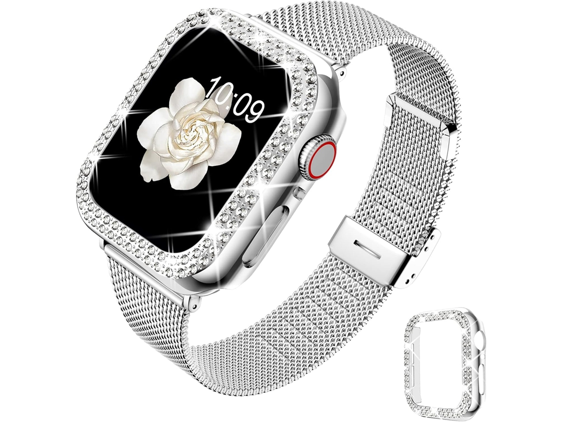 Pulseira De Malha Metálica Fina Para Apple Watch 40mm Compatível Com Se/série 6/5/4 (preto)