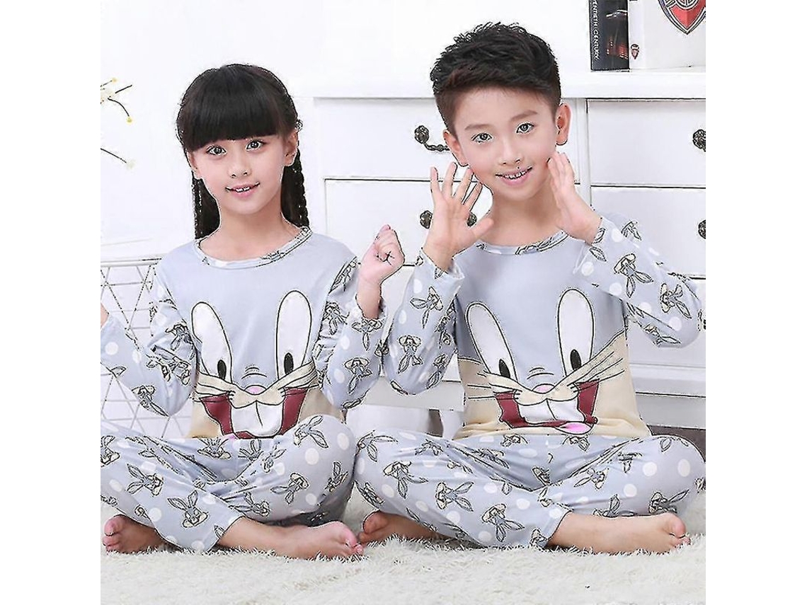 Pijama do Pernalonga para meninos e meninas, roupa de dormir para crianças de 8 a 9 anos.