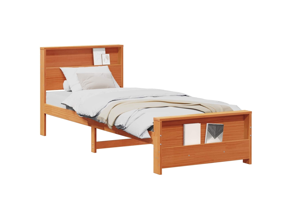 Estrutura da Cama Marrom Cera em Madeira Processada MAISON EXCLUSIVE (90x190 cm)