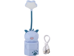 Luminária De Mesa Infantil Com Design Fofo, Led, Carregamento Usb, Luz Quente E Haste Flexível Ajustável Em 360 Graus
