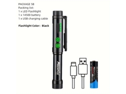 Lanterna Portátil Compacta e Potente com Design Cob, Alto Brilho Adequado para Vários Cenários, Capacidade de Carregamento Usb Recarregável STELASPLEN