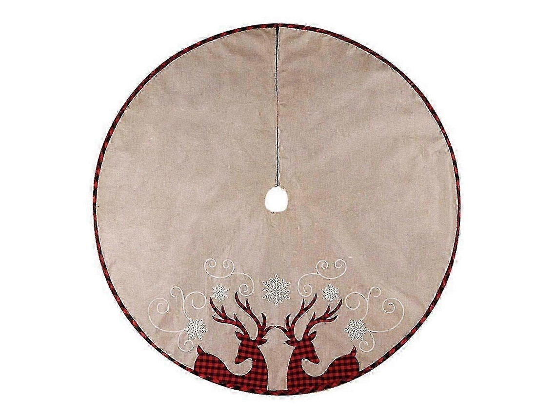 Saia Para Árvore De Natal De 81 Cm (32 Polegadas) Com Estampa De Flocos De Neve E Renas Para Decoração De Festas Em Ambientes Internos.