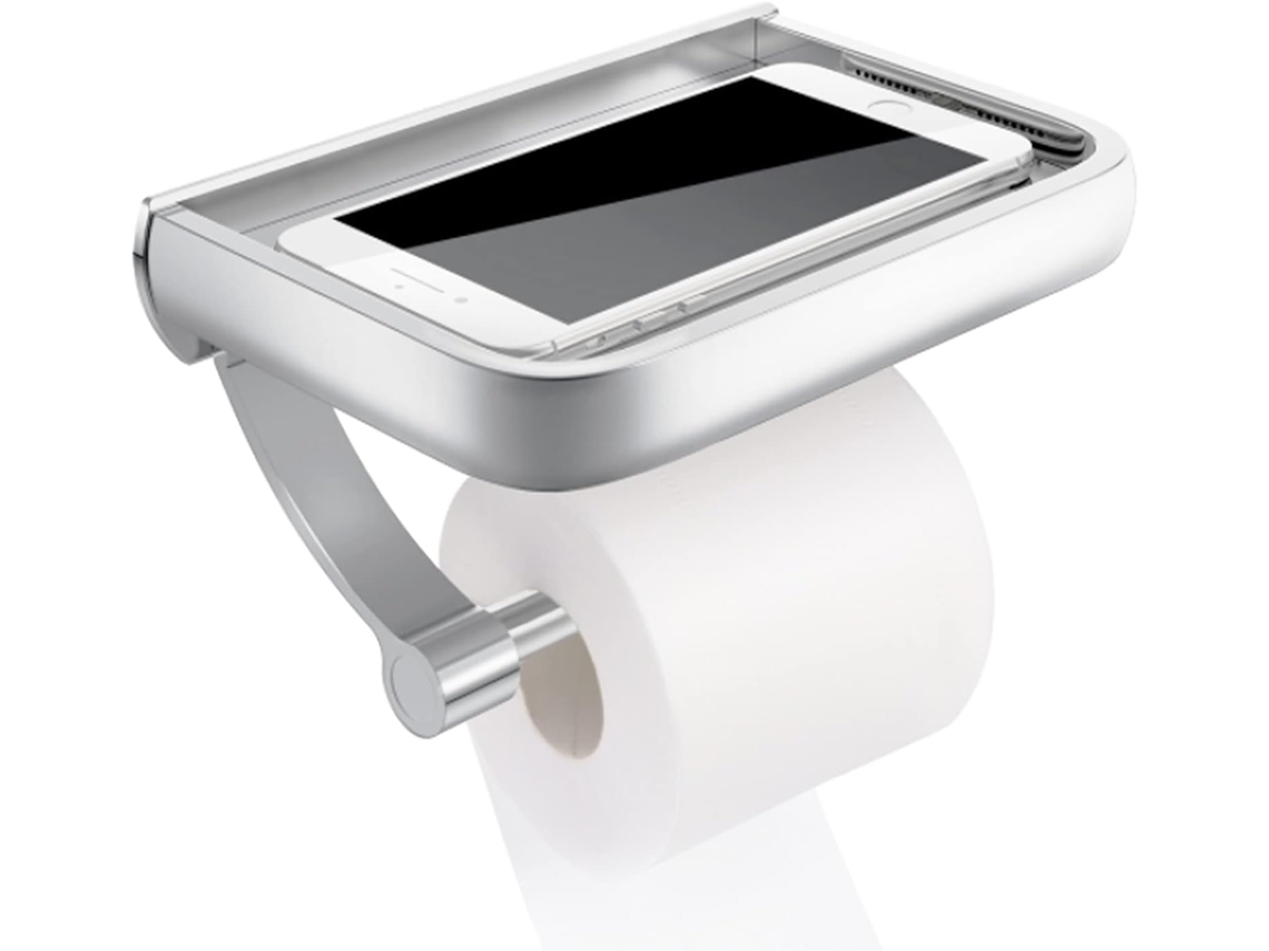 Suporte De Papel Higiênico De Alumínio Com Suporte Para Celular E Dispensador De Papel Toalha Para Banheiro Montado Na Parede SUNNY SPACES