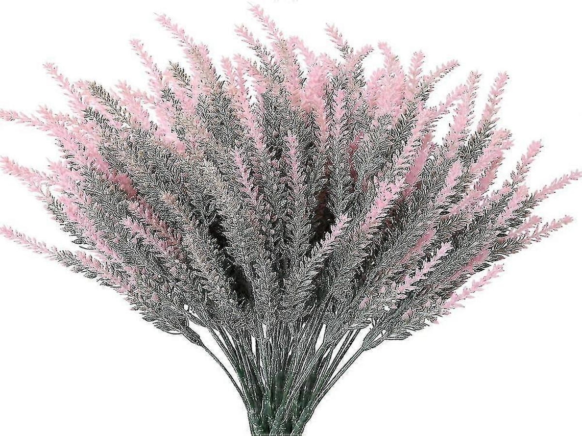 Lavanda artificial - 12 flores - Branca, Rosa, de plástico - Para interiores e residências | Lurelia