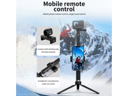 Bastão de selfie extensível portátil Telesin, monopé em liga de alumínio, ajustável, com tripé e suporte para celular, ideal para smartphones e câmeras de ação.