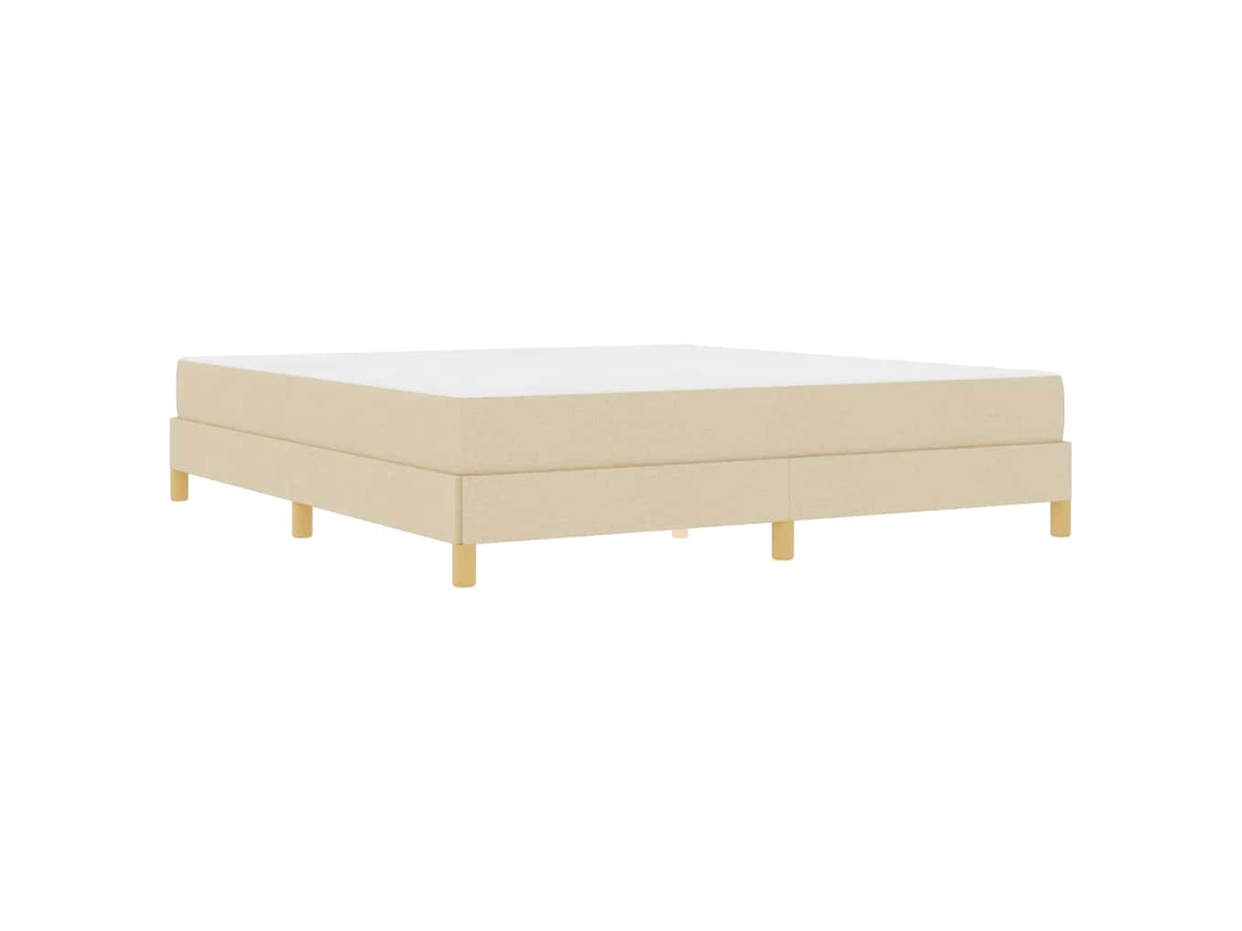Conjunto 1 Cama Box Vidaxl Creme Tecido (180 X 200 Cm)