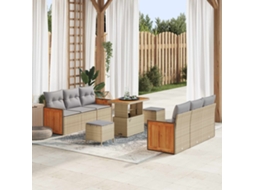 Vidaxl Conjunto De Sofá De Jardim 9 Unid. 8-número De Lugares