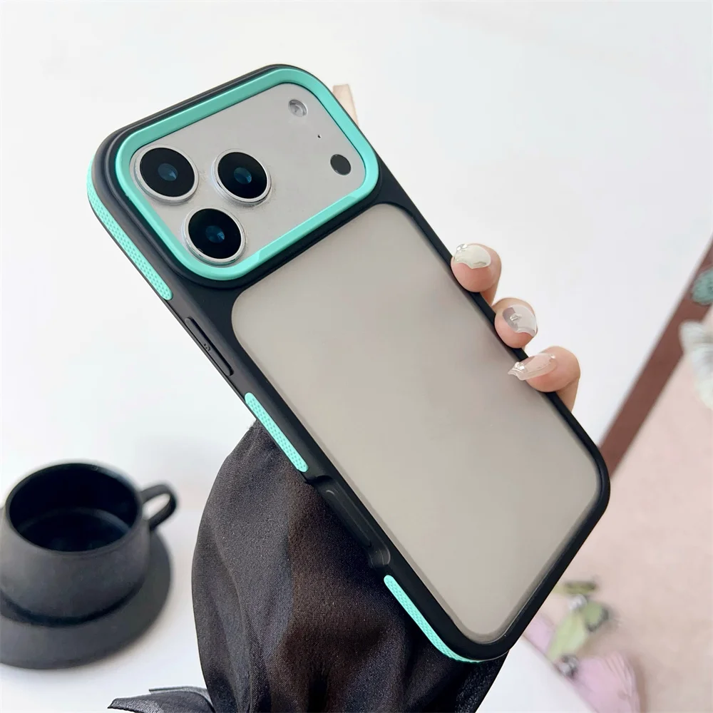 Capa De Celular Fosca De Luxo (iphone 14/15 Plus, Verde), Compatível Com Iphone, Capa Rígida Semitransparente À Prova De Choque.