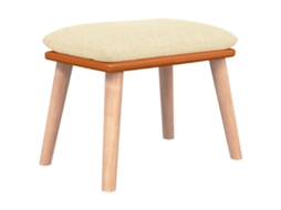 Apoio de pés VIDAXL Creme Tecido (45x29.5x39 cm )