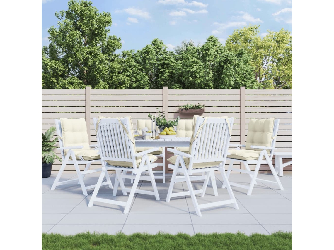 Vidaxl Almofadões Cadeira Encosto Baixo 6 Pcs Tecido Oxford Creme