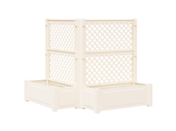Vidaxl Grande Jardineira Com Treliça 2 Unid. Pp Branco