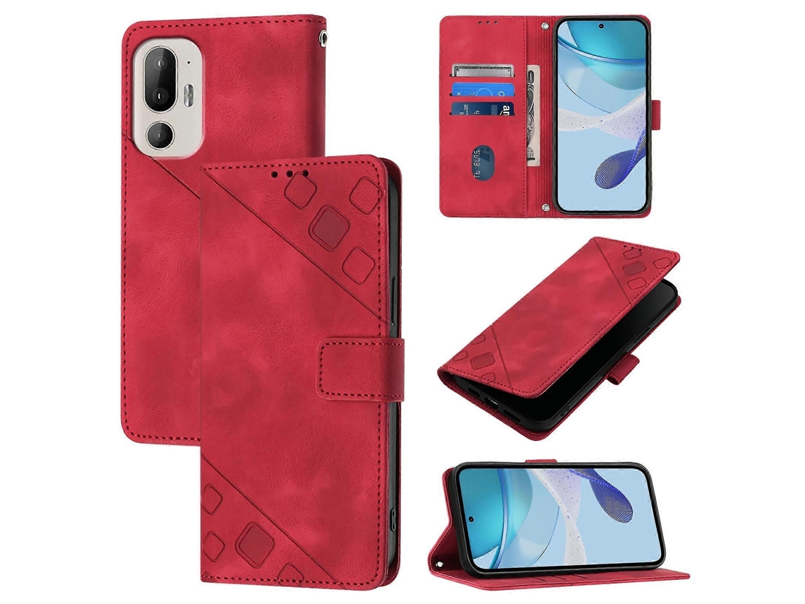 Capa De Couro Com Relevo Skin Feel Para Htc U24 Pro