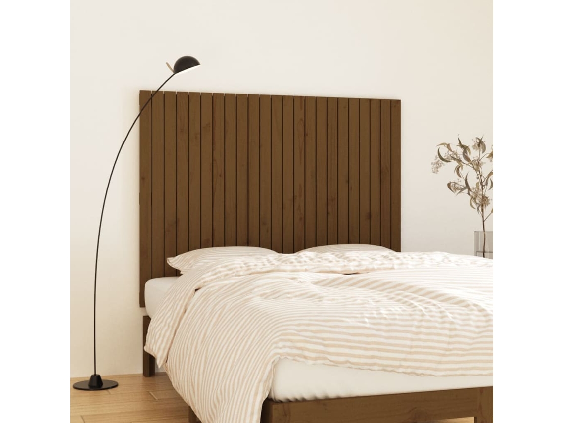 Vidaxl Cabeceira De Parede 146,5x3x110 Cm Pinho Maciço Castanho-mel