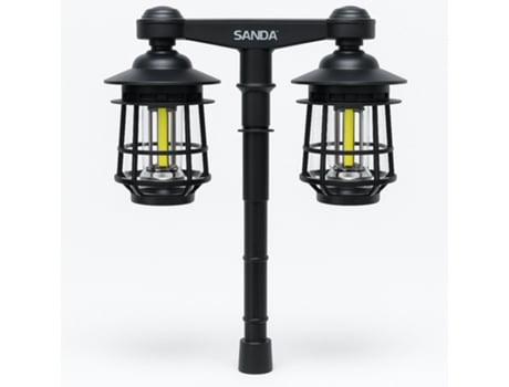 Conjunto De Luzes Led Com Sensor De Movimento E Painel Solar Sanda Sd 6011 Preto