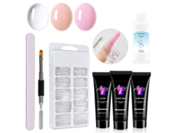 Kit De Esmalte Em Gel Para Alongamento De Unhas Profissional Com Moldes Transparentes E Acessórios Para Uso Em Salão Ou Em Casa