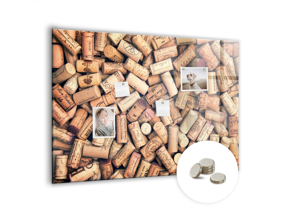 Quadro De Vidro Magnético Rolhas De Vinho Para A Sala De Estar Espelharte (100x70 Cm)