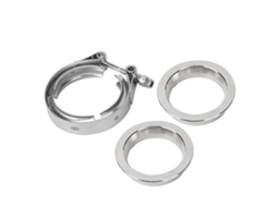Abraçadeira V-band Em Aço Inoxidável Com Flange Para Tubo De Escape De 2, 5 Polegadas (63 Mm)