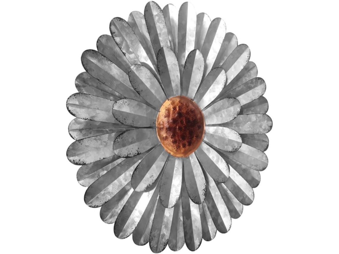Enfeite de Parede em Ferro com Formato Flor, Peça Decorativa Moderna e Artística para Sala CHABERLU