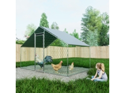 Galinheiro 3x2x2m Com Trava De Segurança E Lona Pe Impermeável, Cercado De Metal Para Galinhas, Coelhos E Outros Pequenos Animais.
