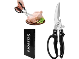 Tesoura De Cozinha Resistente Para Carne, Ossos, Peixe E Aves, Preta