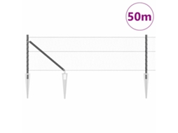 Poste De Cerca Cinzeto 50 X 0,6 M (malha De 25 Mm) Aço E Pvc