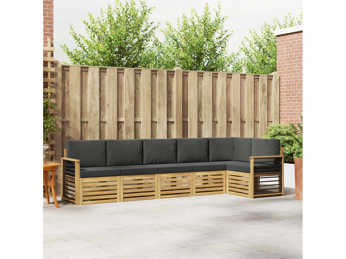 Vidaxl Conjunto De Sofás Para Exterior 6 Unid. Branco E Antracite