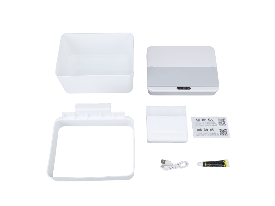 Lixeiro de Mesa Plástico com Tampa Flip para Sala Decor Branco