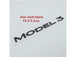 Adesivo De Emblema De Badge De Carro 3d Em Cromado Para Veículos Model 3 Preto Fosco
