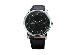Reloj Automático Mécanico Hombre Casual Pulsera Pu Agua Resistente Forsining Negro Plateado