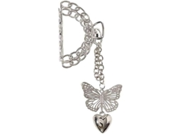 Presilha de cabelo elegante em metal preto com design exclusivo de borboleta para mulheres.