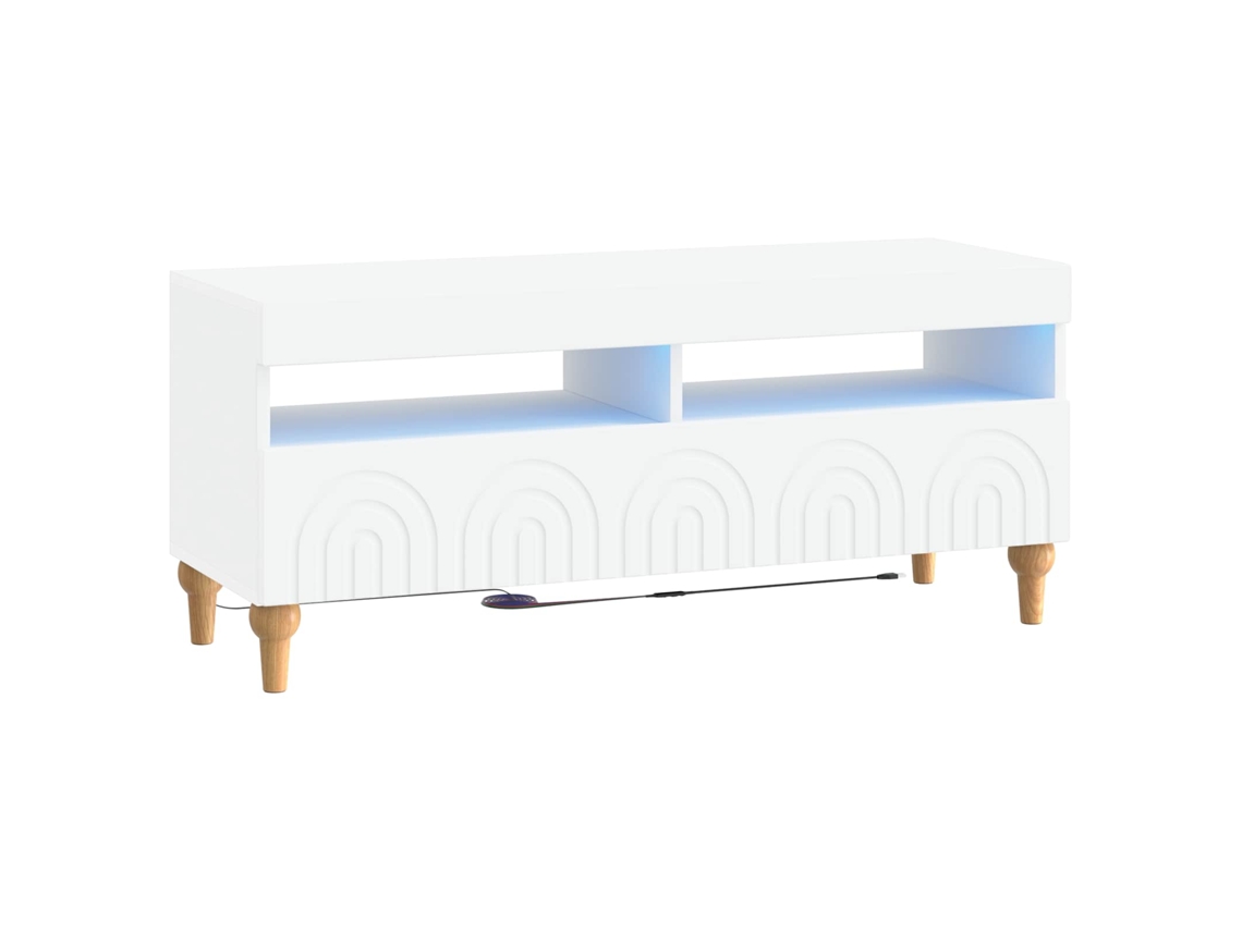 Vidaxl Gabinete De Tv Led Branco Derivados De Madeira