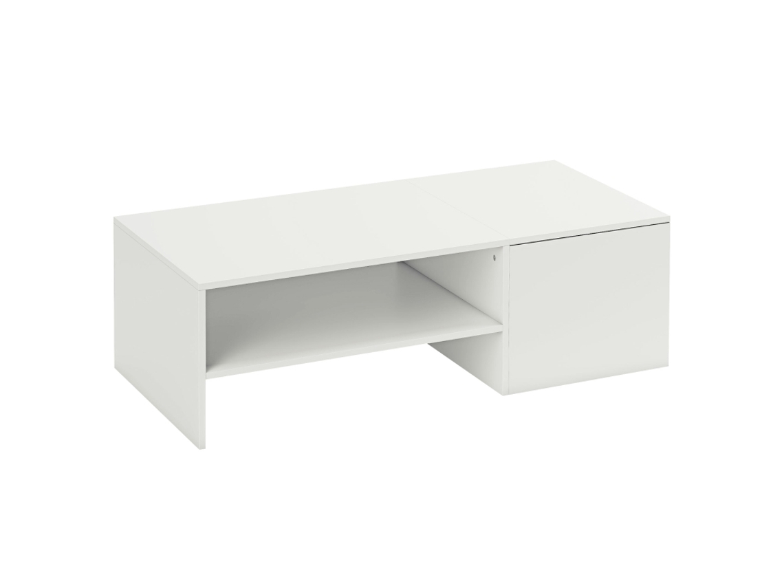 Mesa Centro Ajustável Metal Aglomerado Branca