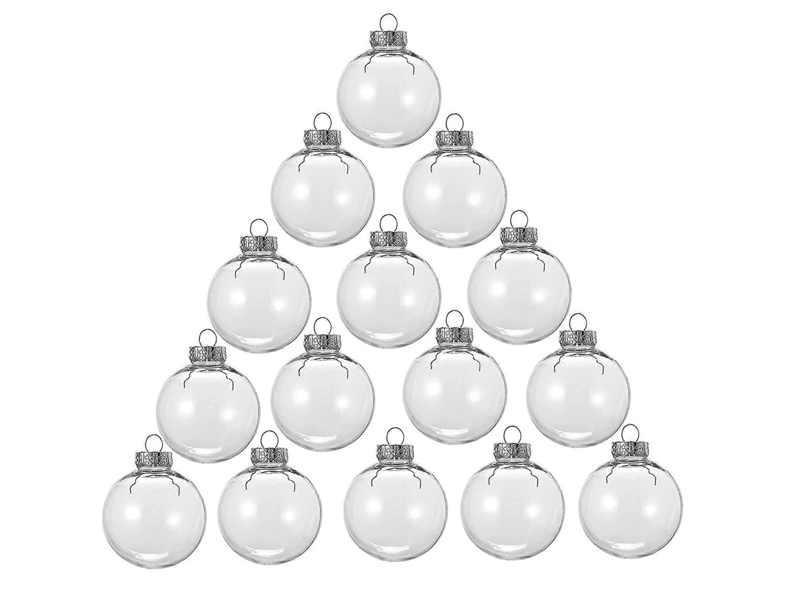 Conjunto De 15 Bolas De Natal Redondas E Transparentes, Para Encher E Decorar Sua Árvore De Natal. Feitas De Plástico. Hengjian