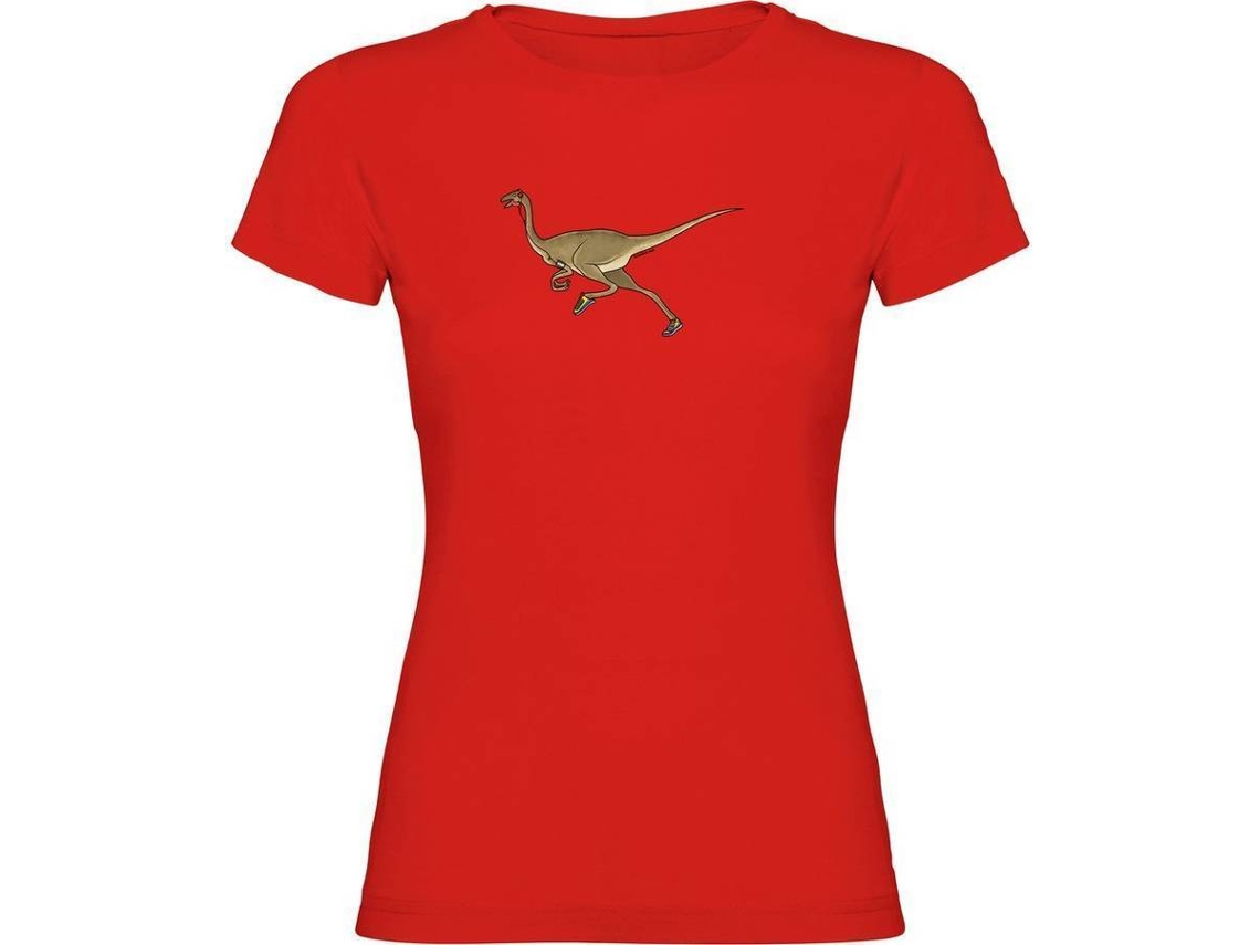 T-shirt para Mulher KRUSKIS Dino Run Branco para Corrida (L)