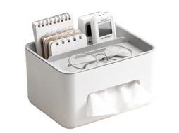 Porta, Guardanapos Multifuncional E Suporte Para Controle Remoto, Ideal Para Guardar Canetas E Materiais De Escritório, Organizador De Gaveta, Cinza