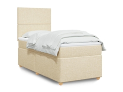Vidaxl Cama Com Molas/colchão 80x200 Cm Tecido Cor Crème
