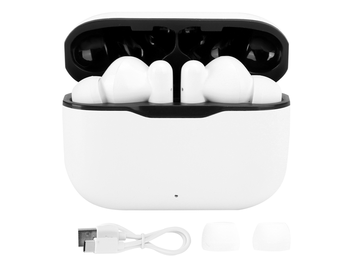 Aetheria fone de Ouvido Bluetooth 5.0 T06 Sem Fio True Wireless Earbuds com Caixa de Carregamento Branco com Preto