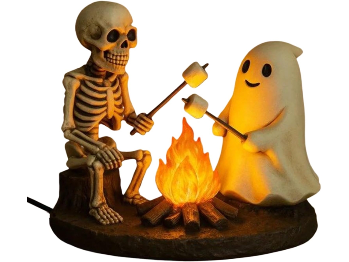 Luminária Noturna De Esqueleto Fantasma Para O Halloween Pequena.