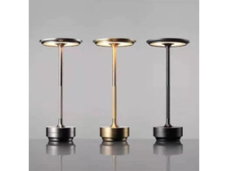 Lâmpada De Mesa Sem Fio Dimmable À Prova D'água Metal Usb Recarregável - 1 Peça Oro