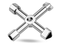 Chave Multifuncional De 4 Vias, Formato De Cruz Triangular, Para Elevadores, Painéis Elétricos, Válvulas, Cor Prata