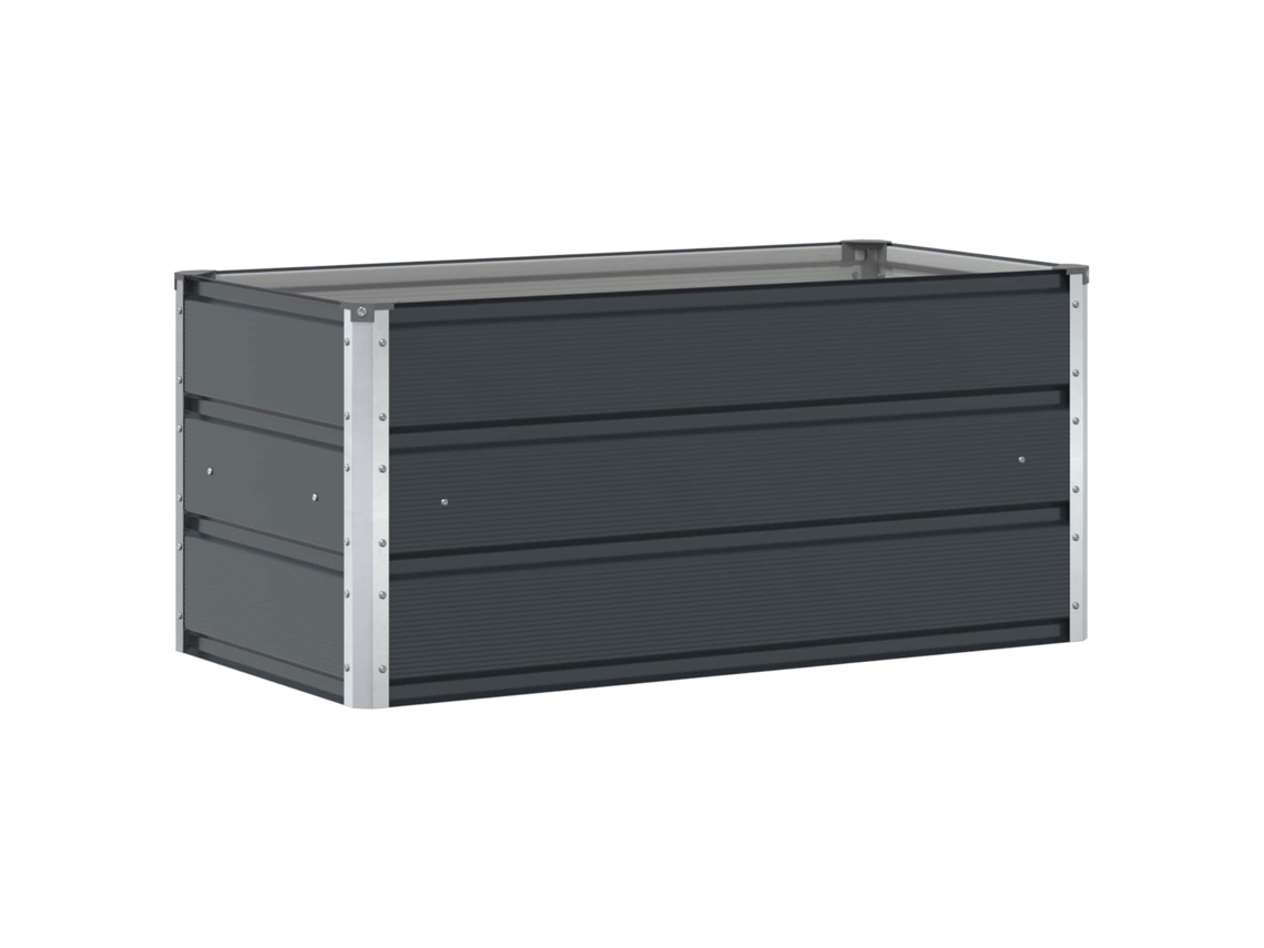 Conjunto 1 Floreira Vidaxl Antracite Aço (100 X 50 X 45 Cm)