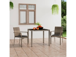 Vidaxl Cadeiras De Jardim C/ Almofadões 2 Pcs Vime Pe Cinzento