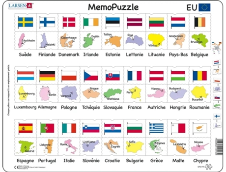 Puzzle LARSEN La-Gp2-Fr de Moldura 54 Peças Educação